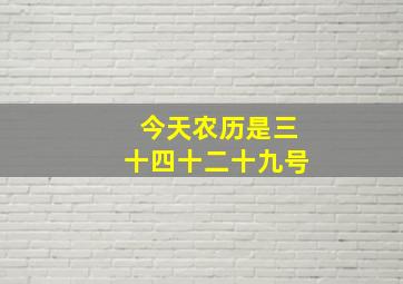 今天农历是三十四十二十九号