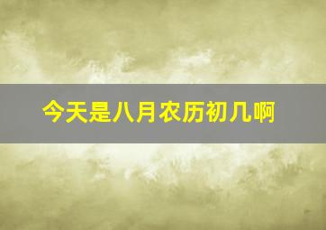 今天是八月农历初几啊