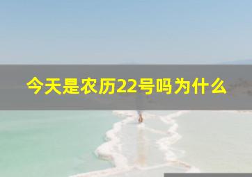 今天是农历22号吗为什么