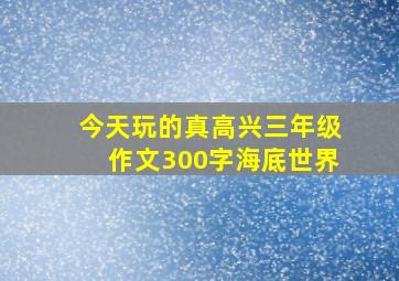 今天玩的真高兴三年级作文300字海底世界