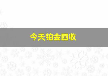 今天铂金回收