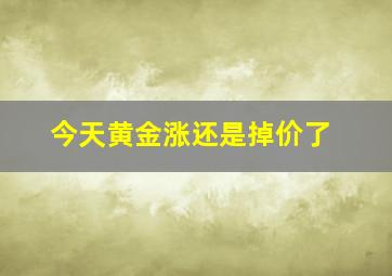 今天黄金涨还是掉价了