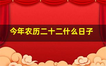 今年农历二十二什么日子