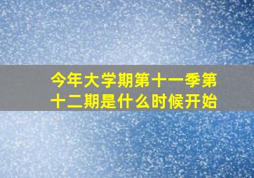 今年大学期第十一季第十二期是什么时候开始