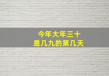 今年大年三十是几九的第几天