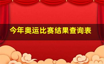 今年奥运比赛结果查询表