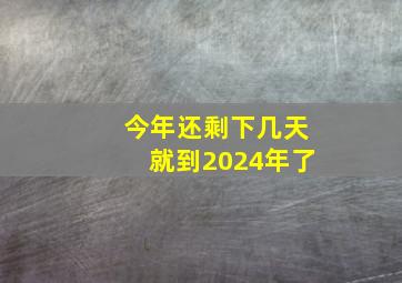 今年还剩下几天就到2024年了