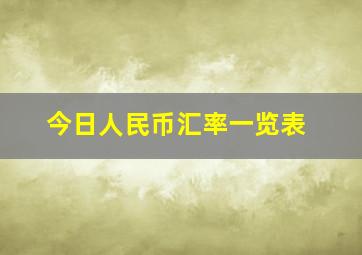 今日人民币汇率一览表