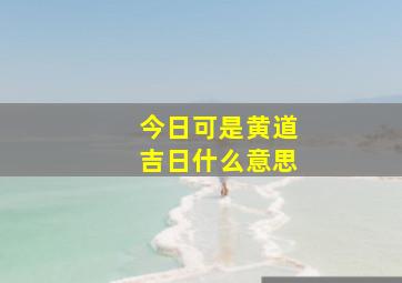 今日可是黄道吉日什么意思