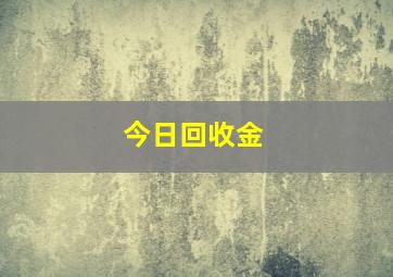 今日回收金