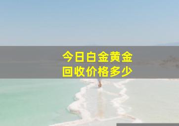 今日白金黄金回收价格多少