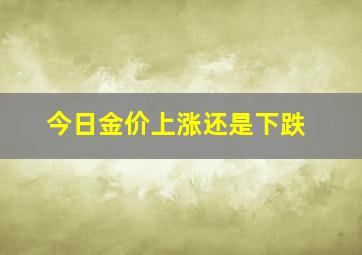 今日金价上涨还是下跌