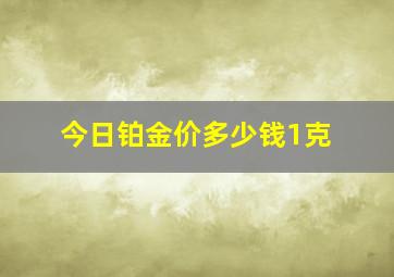 今日铂金价多少钱1克