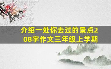 介绍一处你去过的景点208字作文三年级上学期