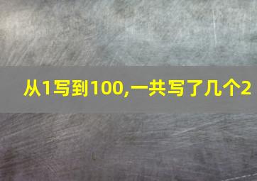 从1写到100,一共写了几个2