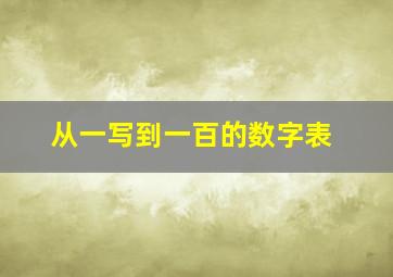 从一写到一百的数字表