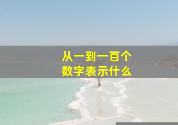 从一到一百个数字表示什么