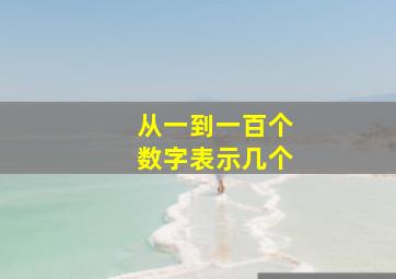 从一到一百个数字表示几个