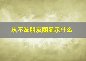 从不发朋友圈显示什么