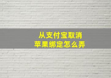 从支付宝取消苹果绑定怎么弄