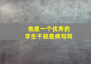 他是一个优秀的学生干部是病句吗