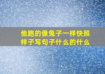 他跑的像兔子一样快照样子写句子什么的什么