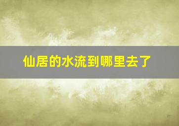 仙居的水流到哪里去了