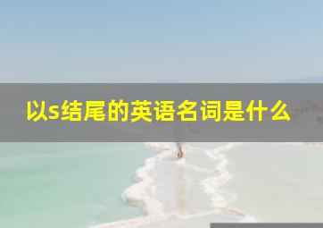 以s结尾的英语名词是什么