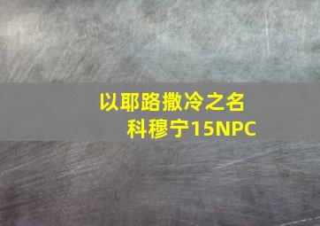 以耶路撒冷之名科穆宁15NPC