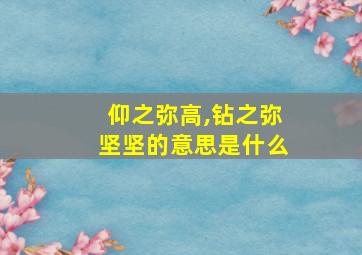 仰之弥高,钻之弥坚坚的意思是什么