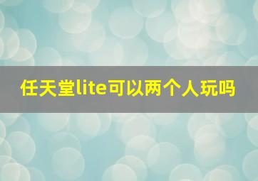 任天堂lite可以两个人玩吗