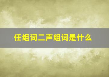 任组词二声组词是什么