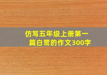 仿写五年级上册第一篇白鹭的作文300字