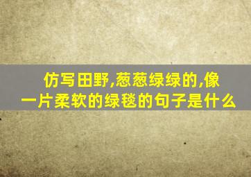 仿写田野,葱葱绿绿的,像一片柔软的绿毯的句子是什么