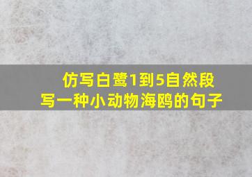 仿写白鹭1到5自然段写一种小动物海鸥的句子