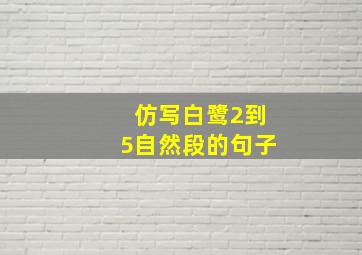 仿写白鹭2到5自然段的句子