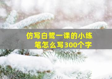 仿写白鹭一课的小练笔怎么写300个字