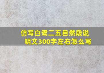 仿写白鹭二五自然段说明文300字左右怎么写