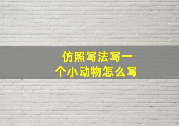 仿照写法写一个小动物怎么写