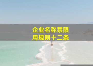 企业名称禁限用规则十二条