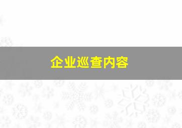 企业巡查内容