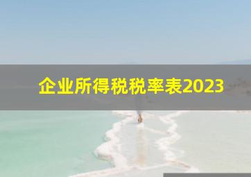 企业所得税税率表2023