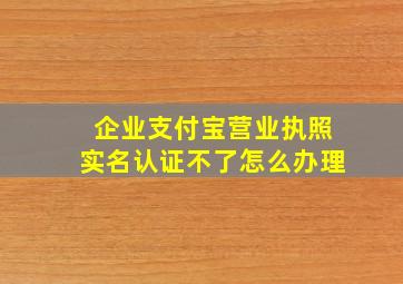 企业支付宝营业执照实名认证不了怎么办理