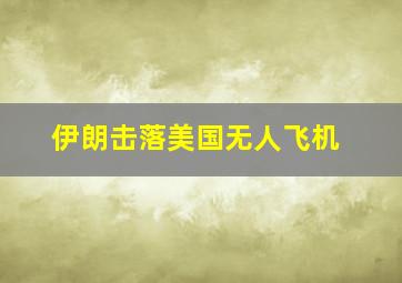 伊朗击落美国无人飞机