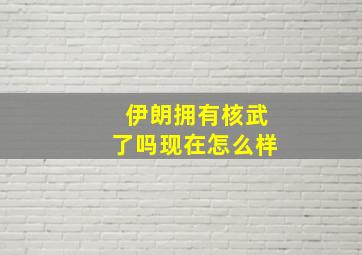 伊朗拥有核武了吗现在怎么样