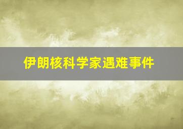 伊朗核科学家遇难事件