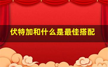 伏特加和什么是最佳搭配