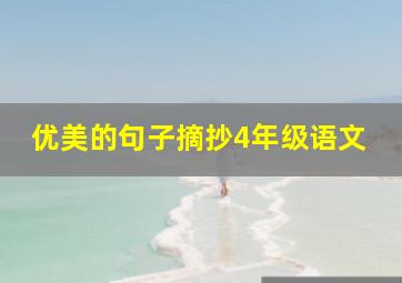 优美的句子摘抄4年级语文