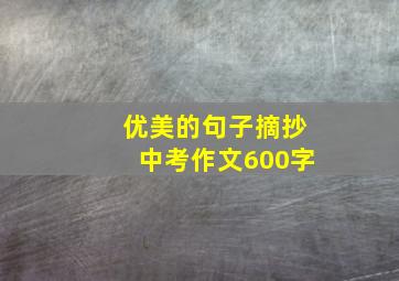 优美的句子摘抄中考作文600字