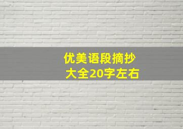 优美语段摘抄大全20字左右